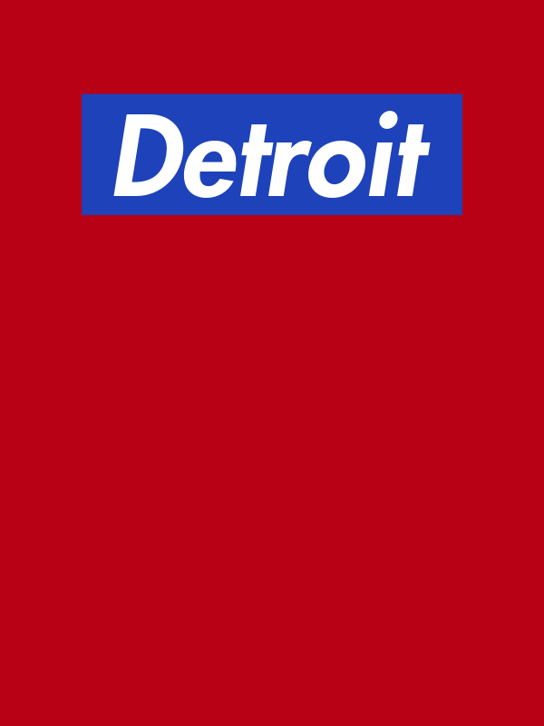 Personalized Streetwear T-Shirt - Red - Detroit - Decorate View