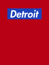 Thumbnail for Personalized Streetwear T-Shirt - Red - Detroit - Decorate View