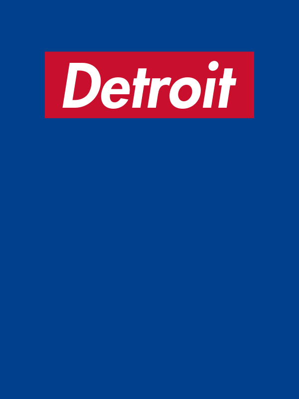 Personalized Streetwear T-Shirt - Blue - Detroit - Decorate View