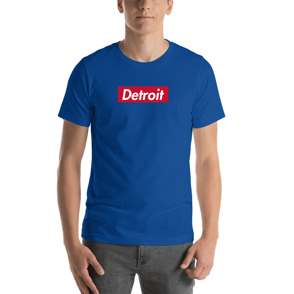 Personalized Streetwear T-Shirt - Blue - Detroit - Shirt View