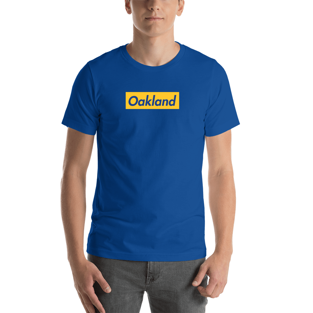 Personalized Streetwear T-Shirt - Blue - Oakland - Shirt View