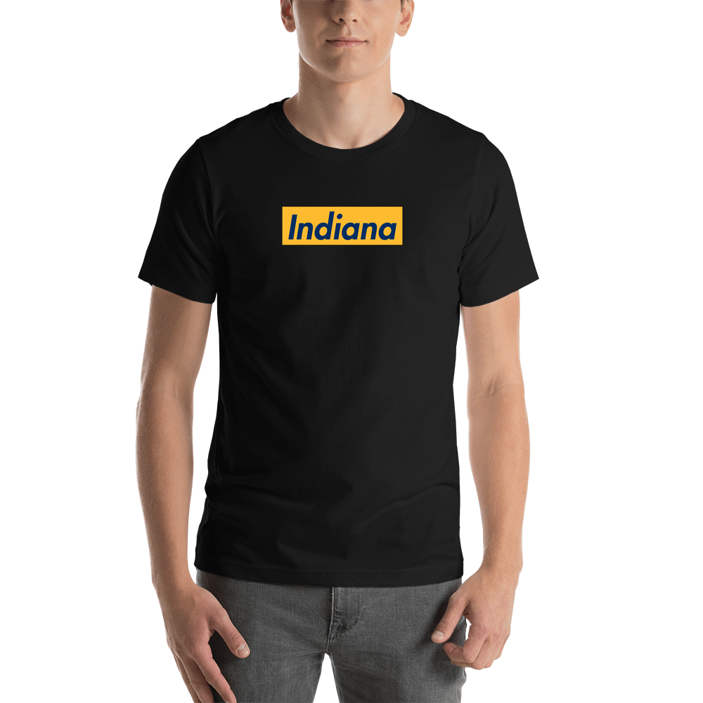 Personalized Streetwear T-Shirt - Black - Indiana - Shirt View
