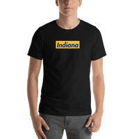 Thumbnail for Personalized Streetwear T-Shirt - Black - Indiana - Shirt View