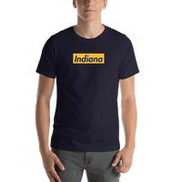 Thumbnail for Personalized Streetwear T-Shirt - Navy Blue - Indiana - Shirt View