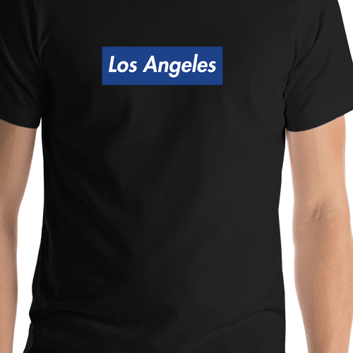 Personalized Streetwear T-Shirt - Black - Los Angeles - Shirt Close-Up View