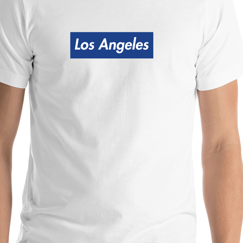 Personalized Streetwear T-Shirt - White - Los Angeles - Shirt Close-Up View