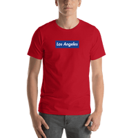 Thumbnail for Personalized Streetwear T-Shirt - Red - Los Angeles - Shirt View