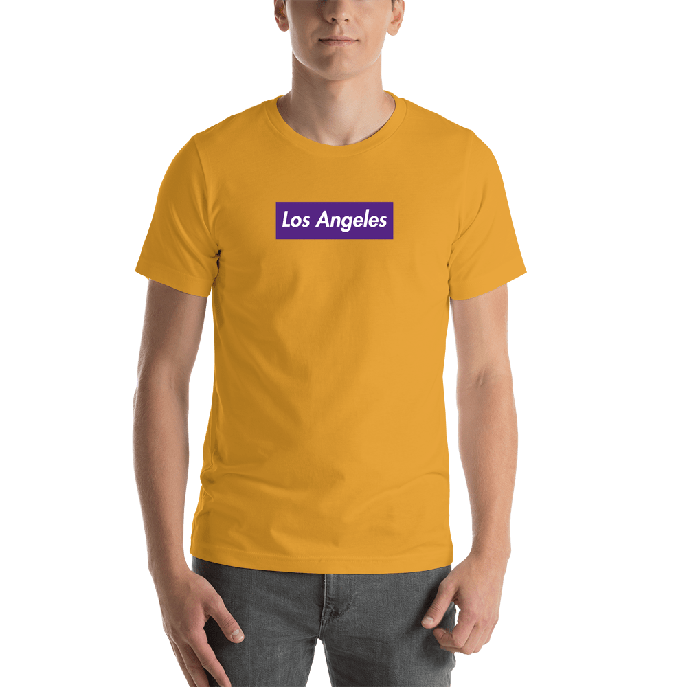 Personalized Streetwear T-Shirt - Mustard - Los Angeles - Shirt View