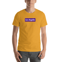 Thumbnail for Personalized Streetwear T-Shirt - Mustard - Los Angeles - Shirt View