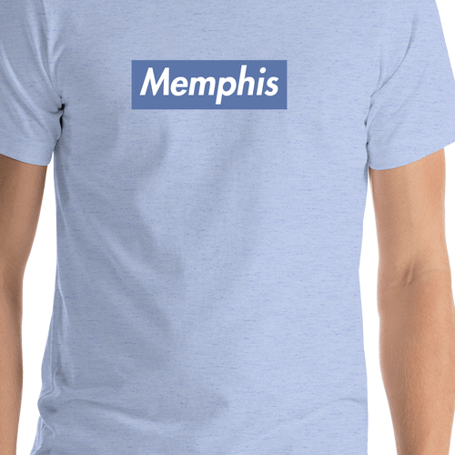 Personalized Streetwear T-Shirt - Blue - Memphis - Shirt Close-Up View