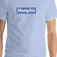 Thumbnail for Personalized Streetwear T-Shirt - Blue - Memphis - Shirt Close-Up View