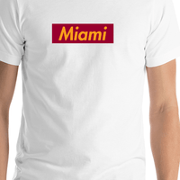 Thumbnail for Personalized Streetwear T-Shirt - White - Miami - Shirt Close-Up View