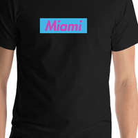 Thumbnail for Personalized Streetwear T-Shirt - Black - Miami - Shirt Close-Up View