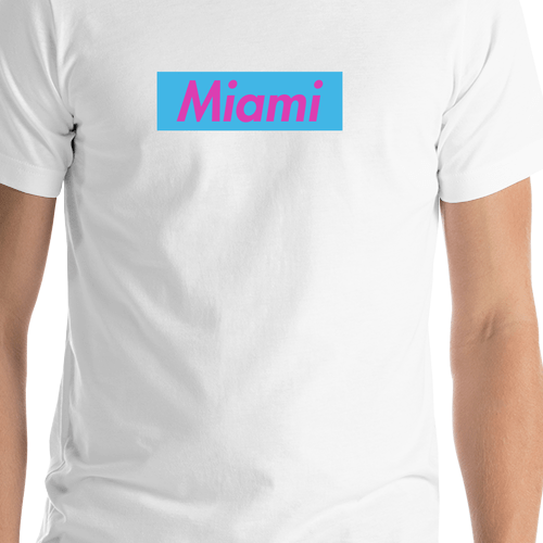 Personalized Streetwear T-Shirt - White - Miami - Shirt Close-Up View