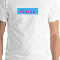 Thumbnail for Personalized Streetwear T-Shirt - White - Miami - Shirt Close-Up View