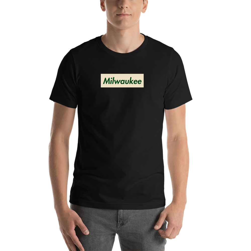 Personalized Streetwear T-Shirt - Black - Milwaukee - Shirt View