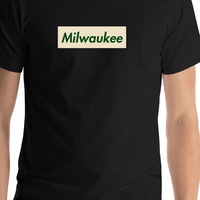 Thumbnail for Personalized Streetwear T-Shirt - Black - Milwaukee - Shirt Close-Up View