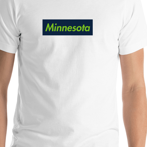 Personalized Streetwear T-Shirt - White - Minnesota - Shirt Close-Up View