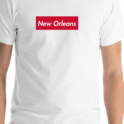 Personalized Streetwear T-Shirt - White - New Orleans - Shirt Close-Up View