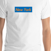 Thumbnail for Personalized Streetwear T-Shirt - White - New York - Shirt Close-Up View