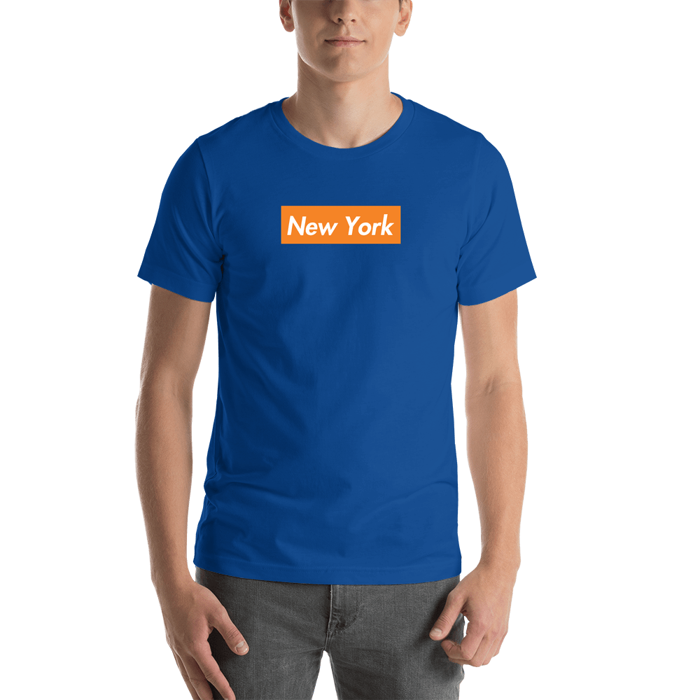 Personalized Streetwear T-Shirt - Blue - New York - Shirt View