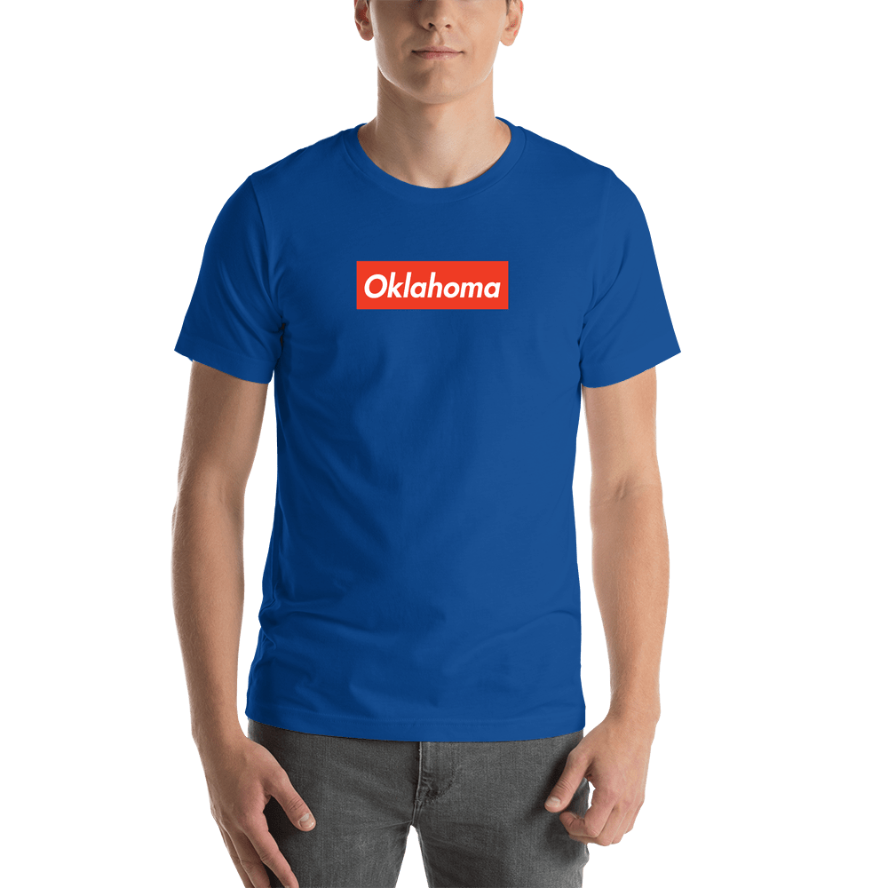 Personalized Streetwear T-Shirt - Blue - Oklahoma - Shirt View