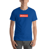 Thumbnail for Personalized Streetwear T-Shirt - Blue - Oklahoma - Shirt View