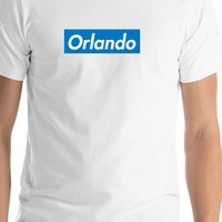 Thumbnail for Personalized Streetwear T-Shirt - White - Orlando - Shirt Close-Up View
