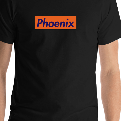 Personalized Streetwear T-Shirt - Black - Phoenix - Shirt Close-Up View