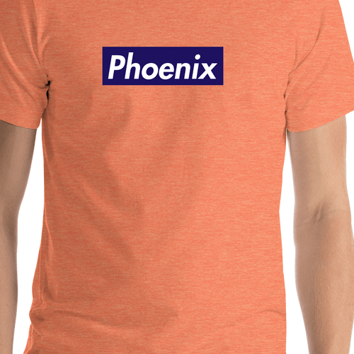 Personalized Streetwear T-Shirt - Orange - Phoenix - Shirt Close-Up View