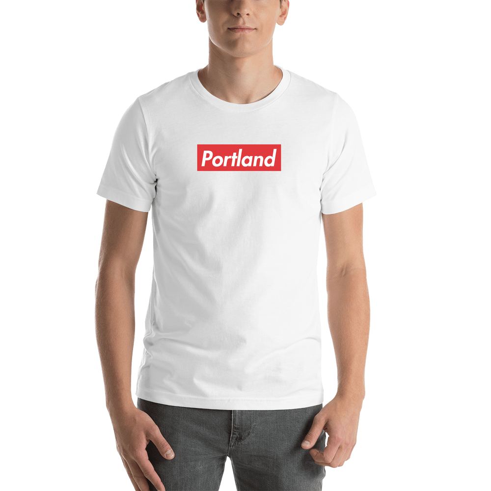 Personalized Streetwear T-Shirt - White - Portland - Shirt View