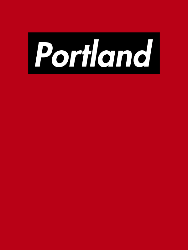 Personalized Streetwear T-Shirt - Red - Portland - Decorate View