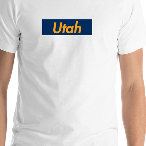 Personalized Streetwear T-Shirt - White - Utah - Shirt Close-Up View