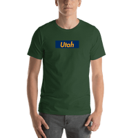 Thumbnail for Personalized Streetwear T-Shirt - Green - Utah - Shirt View
