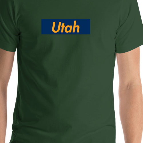 Personalized Streetwear T-Shirt - Green - Utah - Shirt Close-Up View