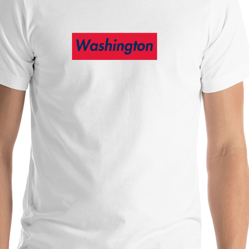 Personalized Streetwear T-Shirt - White - Washington - Shirt Close-Up View