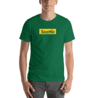 Thumbnail for Personalized Streetwear T-Shirt - Green - Seattle - Shirt View