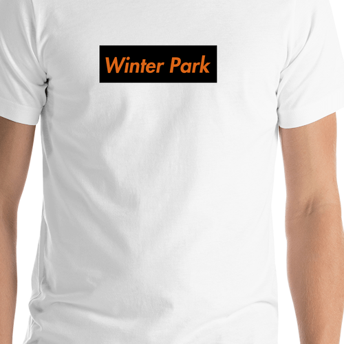 Personalized Streetwear T-Shirt - White - Winter Park - Shirt Close-Up View