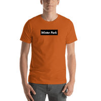 Thumbnail for Personalized Streetwear T-Shirt - Orange - Winter Park - Shirt View