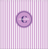 Thumbnail for Personalized Striped Vertical I Shower Curtain - Lilac and White - Circle Nameplate - Decorate View