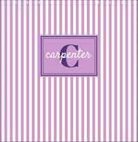 Thumbnail for Personalized Striped Vertical I Shower Curtain - Lilac and White - Rectangle Nameplate - Decorate View