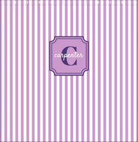 Thumbnail for Personalized Striped Vertical I Shower Curtain - Lilac and White - Stamp Nameplate - Decorate View