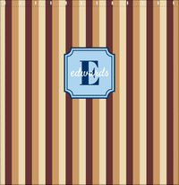 Thumbnail for Personalized Striped Vertical II Shower Curtain - Brown and Blue - Stamp Nameplate - Decorate View