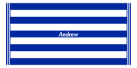 Thumbnail for Personalized Striped Beach Towel - Blue & White - 9 Stripes - Front View