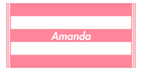 Thumbnail for Personalized Striped Beach Towel - Pink & White - 5 Stripes - Front View