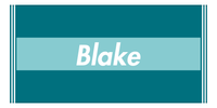 Thumbnail for Personalized Striped Beach Towel - Shades of Teal - 3 Stripes - Front View