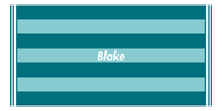 Thumbnail for Personalized Striped Beach Towel - Shades of Teal - 7 Stripes - Front View