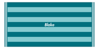 Thumbnail for Personalized Striped Beach Towel - Shades of Teal - 9 Stripes - Front View
