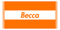 Thumbnail for Personalized Striped Beach Towel - Orange & White - 3 Stripes - Front View