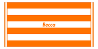 Thumbnail for Personalized Striped Beach Towel - Orange & White - 7 Stripes - Front View